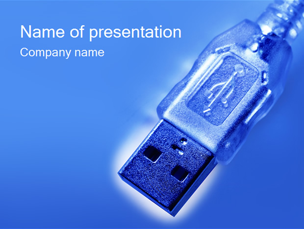 USB插头――网络科技PPT模板